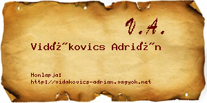 Vidákovics Adrián névjegykártya