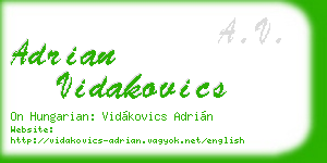adrian vidakovics business card