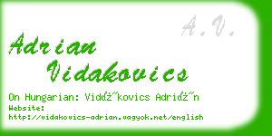 adrian vidakovics business card